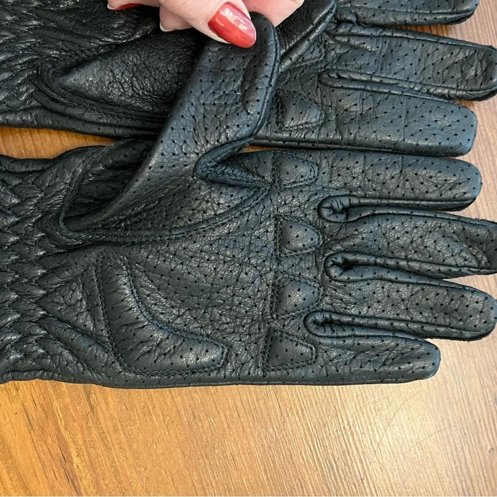 Harley-Davidson Black Textured Riding Gloves - Picture 5 of 6